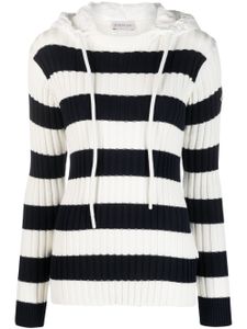 Moncler stripe knit hoodie - Blanc