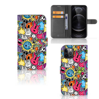 Apple iPhone 12 Pro Max Wallet Case met Pasjes Punk Rock