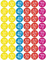 Agipa kortinglabel van -30% tot -70%, geassorteerde kleuren
