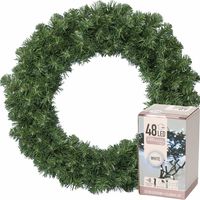 Kerstkrans groen 60 cm incl. verlichting helder wit 4m - thumbnail