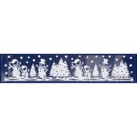 1x stuks velletjes kerst raamstickers sneeuw landschap 12,5 x 58,5 cm - thumbnail