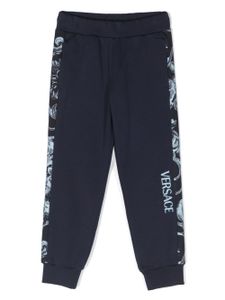 Versace Kids pantalon de jogging à imprimé Barocco - Bleu