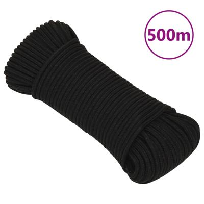 VidaXL Werktouw 4 mm 500 m polyester zwart