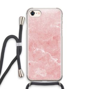Roze marmer: iPhone 7 Transparant Hoesje met koord