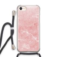 Roze marmer: iPhone 7 Transparant Hoesje met koord