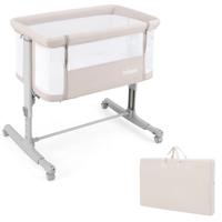 3-in-1 Babybedje & Babywiegje & Kinderbedje met Matraswiegje met Draagtas Wieg Beige