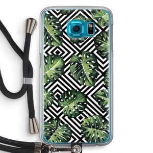 Geometrische jungle: Samsung Galaxy S6 Transparant Hoesje met koord