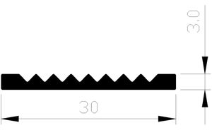 Slijtstrip alu brute 30x3mm geboord