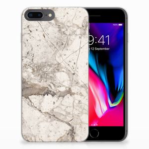 Apple iPhone 7 Plus | 8 Plus TPU Siliconen Hoesje Marmer Beige