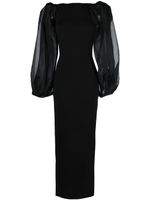 Solace London robe longue Karla à manches bouffantes - Noir