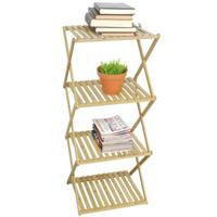 Gerimport Badkamer/keuken rek/organizer - bamboe - opvouwbaar - 93 x 40 x 33 cm