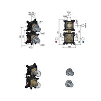 Hotbath Cobber Inbouwdeel - Inbouw thermostaat met 2-weg stop-omstel RVS316 HBCB7009 - thumbnail