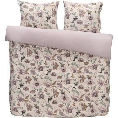 Dekbedovertrek Lina - beige/roze - 240x200/220 cm - Leen Bakker