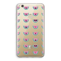 Smiley watermeloenprint: Huawei Ascend P8 Lite (2017) Transparant Hoesje