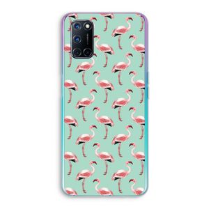 Flamingoprint groen: Oppo A52 Transparant Hoesje
