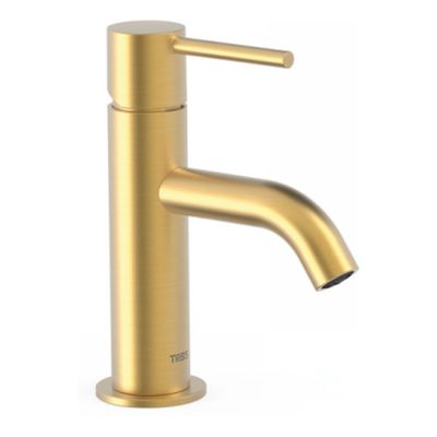 Wastafelkraan Tres Study | Opbouw | Mengkraan | Standaard model | 1-hendel | Rond | 24k Goud mat