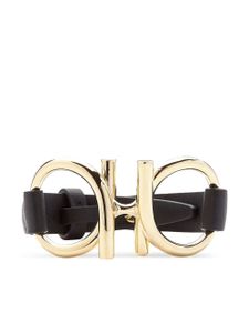 Ferragamo bracelet Gancini en cuir - Noir