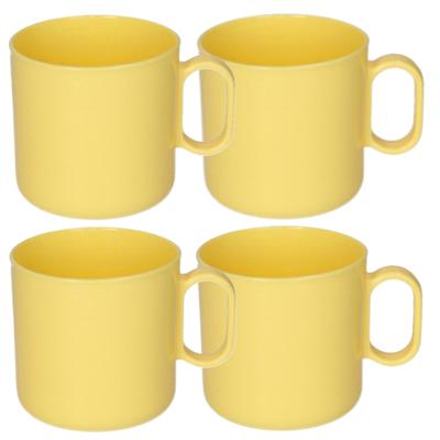 Plasticforte onbreekbare Drinkbekers - 4x - kunststof - 320 ml - geel - kinderen - camping