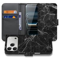 Apple iPhone 17 Pro | Bookcase | Zwart Marmer Met Pasjesvak Luxe