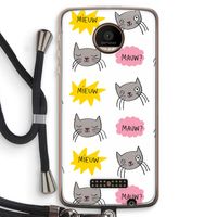 Meow: Motorola Moto Z Force Transparant Hoesje met koord