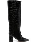 Paris Texas Anja 70mm crocodile-embossed boots - Noir - thumbnail