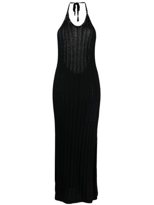 GANNI robe mi-longue àdos-nu - Noir