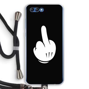 Middle finger black: Honor 10 Transparant Hoesje met koord