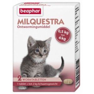 Beaphar Milquestra Ontwormingsmiddel kleine kat en kitten 6 tabletten