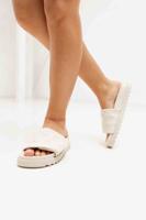 Guess Logo Slipper Dames Beige - Maat 39 - Kleur: Beige | Soccerfanshop