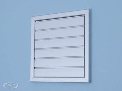 Overdrukrooster kunststof met kap grijs met kap buis 100/125 mm (110x55 mm)