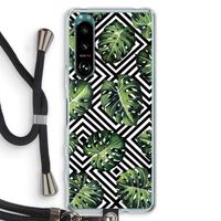 Geometrische jungle: Sony Xperia 5 III Transparant Hoesje met koord