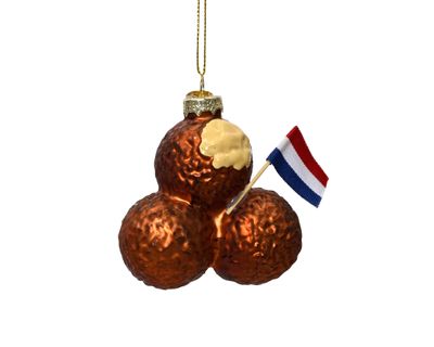 Ornament glas l8b8h10 cm mlt a3 1st kerst - Decoris