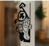 Kiekeboe sint en piet etalage sticker