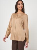 Zijden blouse met split in de hals