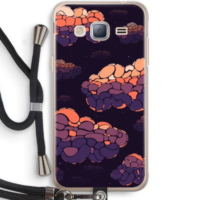 Patroon Wolken: Samsung Galaxy J3 (2016) Transparant Hoesje met koord
