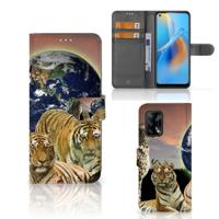 OPPO A74 4G | Telefoonhoesje | Met pasjeshouder | Roofdieren