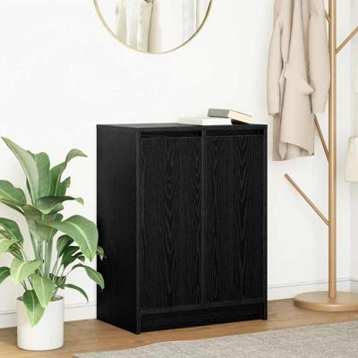 Dressoir 57x34x76 cm spaanplaat zwart eikenkleurig