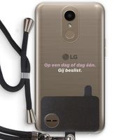 gij beslist: LG K10 (2017) Transparant Hoesje met koord
