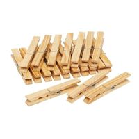 150x Houten wasknijpers / wasgoedknijpers 7 cm