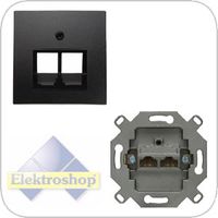 Berker UAE dataaansluiting 2xRJ45 Cat5e inzetplaat antraciet