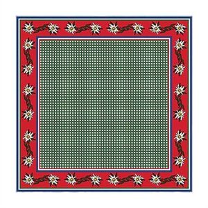 Tiroler sjaal edelweis rood/groen