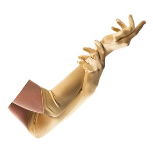 Verkleed handschoenen voor dames - goud - lang model - polyester - 40 cm   -