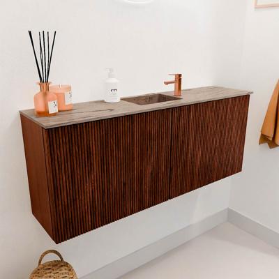 Toiletmeubel Mondiaz Joya Dlux | 100 cm | Meubelkleur Ruby | Faye wastafel Arena Wasbak Midden | 1 kraangat