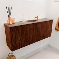 Toiletmeubel Mondiaz Joya Dlux | 100 cm | Meubelkleur Ruby | Faye wastafel Arena Wasbak Midden | 1 kraangat
