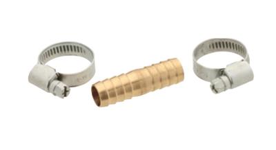 Kirchhoff Messing slangverbinder, blank, 1/2", met 2x slangklemmen - 987381148