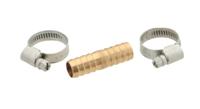 Kirchhoff Messing slangverbinder, blank, 3/4", met 2x slangklemmen - 987382148
