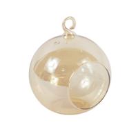 Theelichthouder glazen bol amber 10 cm | 18 stuks