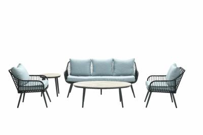 Margriet Lounge set 5 delig carbon black- mint Margriet Lounge set 5 delig carbon black- mint