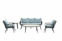 Margriet Lounge set 5 delig carbon black- mint