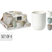 Beker aardewerk 300ml set a 4 stuks